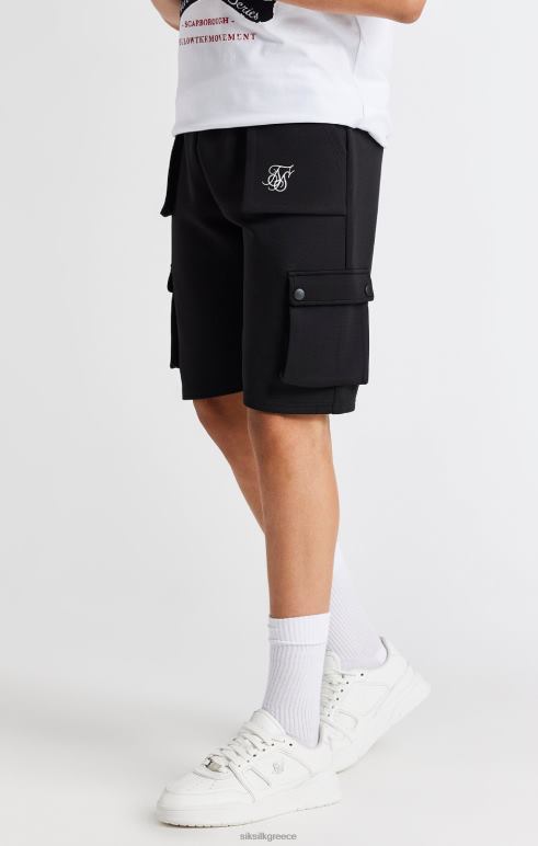 SikSilk μαύρο φορτίο κοντό αγόρια ενδύματα 48N8Z315