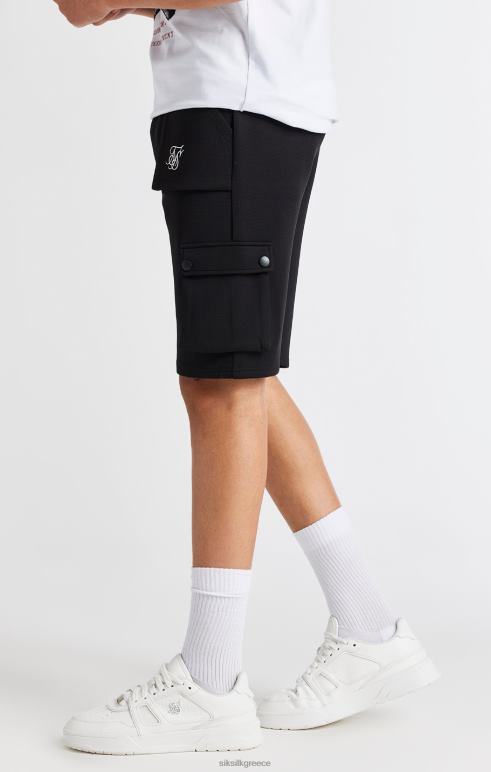 SikSilk μαύρο φορτίο κοντό αγόρια ενδύματα 48N8Z315