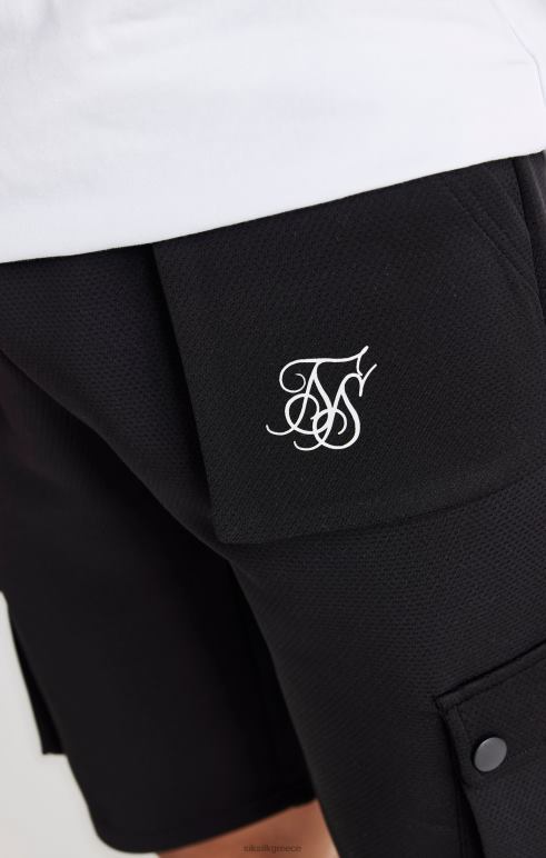 SikSilk μαύρο φορτίο κοντό αγόρια ενδύματα 48N8Z315