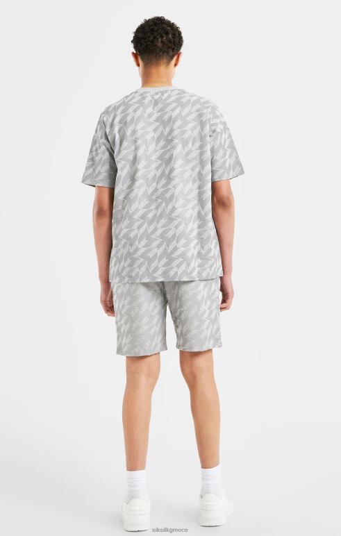 SikSilk x Messi ασημί στάμπα κοντό - γκρι μάργα αγόρια ενδύματα 48N8Z311