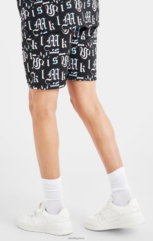 SikSilk x Messi μαύρο εμπριμέ κοντό αγόρια ενδύματα 48N8Z312