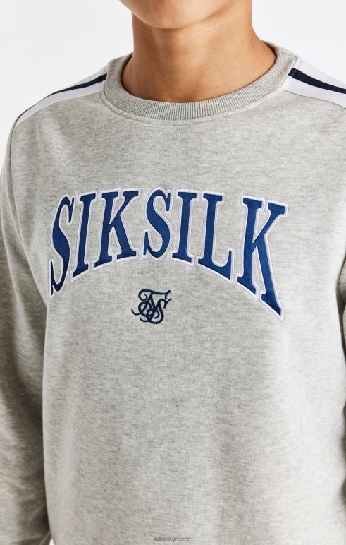 SikSilk φούτερ γκρι marl varsity crew αγόρια ενδύματα 48N8Z296