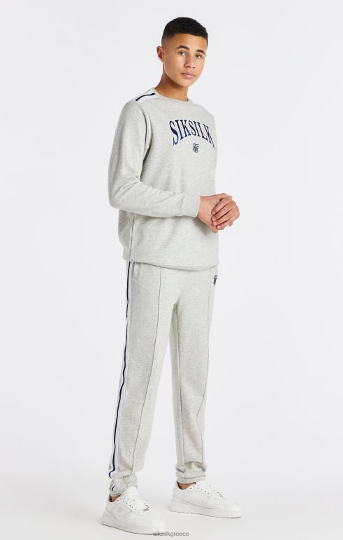 SikSilk φούτερ γκρι marl varsity crew αγόρια ενδύματα 48N8Z296
