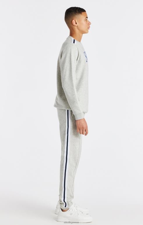 SikSilk φούτερ γκρι marl varsity crew αγόρια ενδύματα 48N8Z296