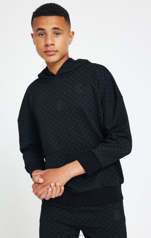 SikSilk x κουκούλα μεγάλου μεγέθους με μαύρο εμπριμέ messi αγόρια ενδύματα 48N8Z288