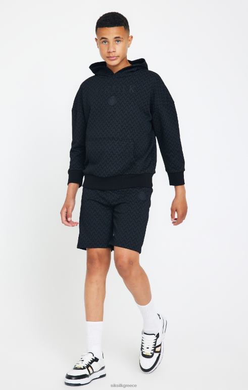 SikSilk x κουκούλα μεγάλου μεγέθους με μαύρο εμπριμέ messi αγόρια ενδύματα 48N8Z288