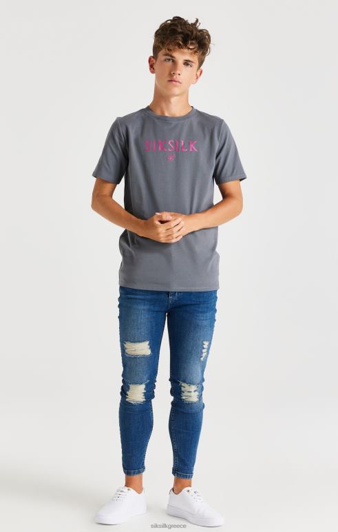 SikSilk γκρι επώνυμο μπλουζάκι αγόρια ενδύματα 48N8Z280