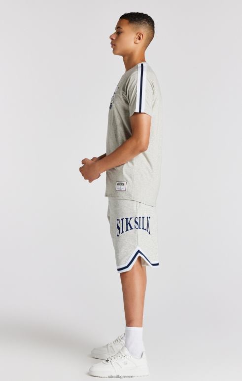 SikSilk μπλουζάκι γκρι marl varsity αγόρια ενδύματα 48N8Z283