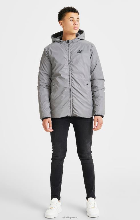 SikSilk γκρι αναστρέψιμο μπουφάν με φυσαλίδες αγόρια ενδύματα 48N8Z298