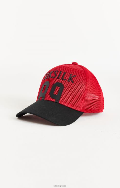 SikSilk κόκκινο πλήρες πλέγμα 89 καπάκι φορτηγατζή για άνδρες και γυναίκες αξεσουάρ 48N8Z241