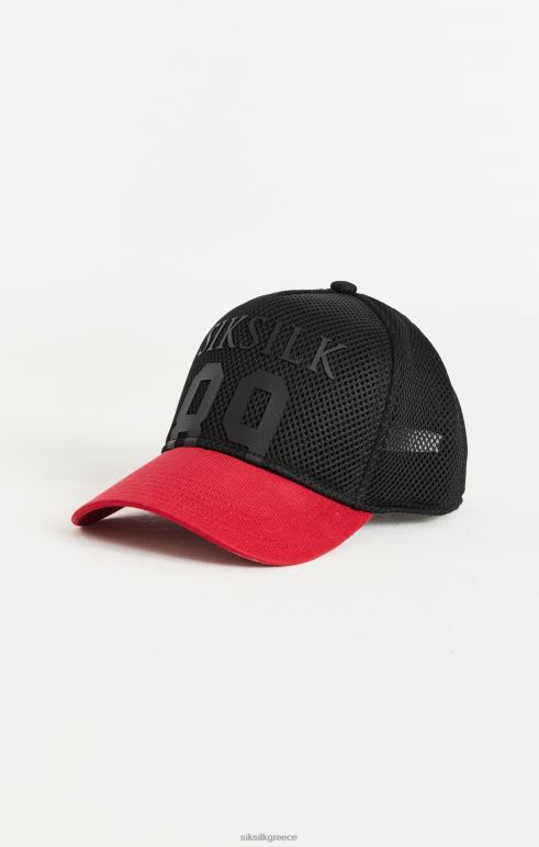SikSilk Ολόσωμο πλέγμα 89 καπάκι - μαύρο & κόκκινο για άνδρες και γυναίκες αξεσουάρ 48N8Z242