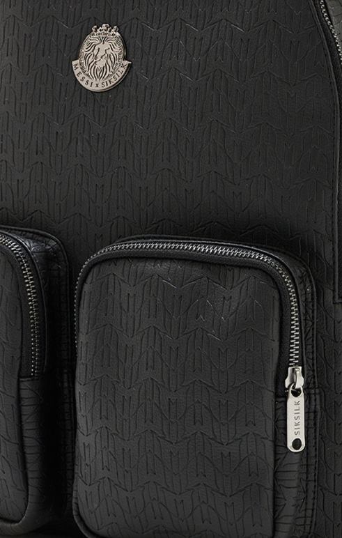 SikSilk x σακίδιο πλάτης messi black pu για άνδρες και γυναίκες τσάντα 48N8Z618