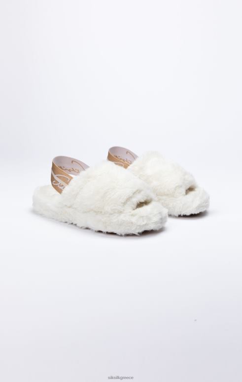 SikSilk λευκή αφράτη παντόφλα γυναίκες είδη υπόδησης 48N8Z271