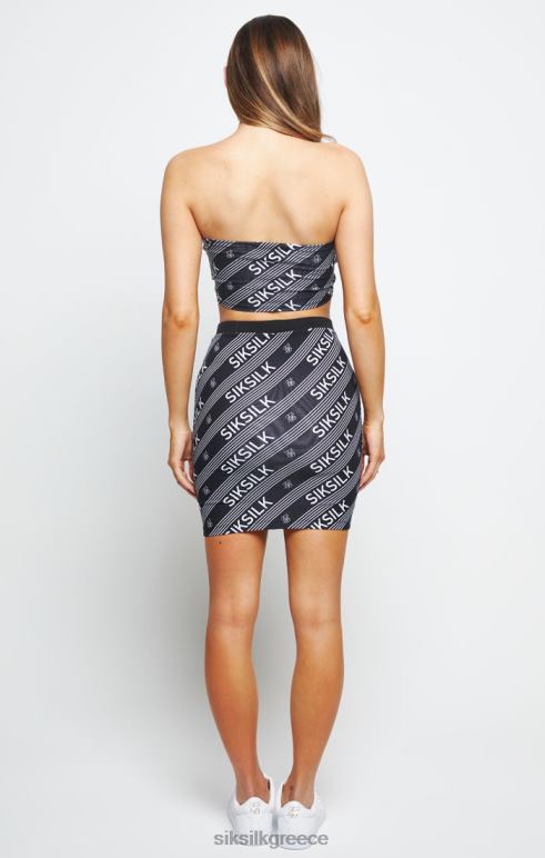 SikSilk τύπωμα λογότυπου μπαντό τοπ - μαύρο γυναίκες ενδύματα 48N8Z215