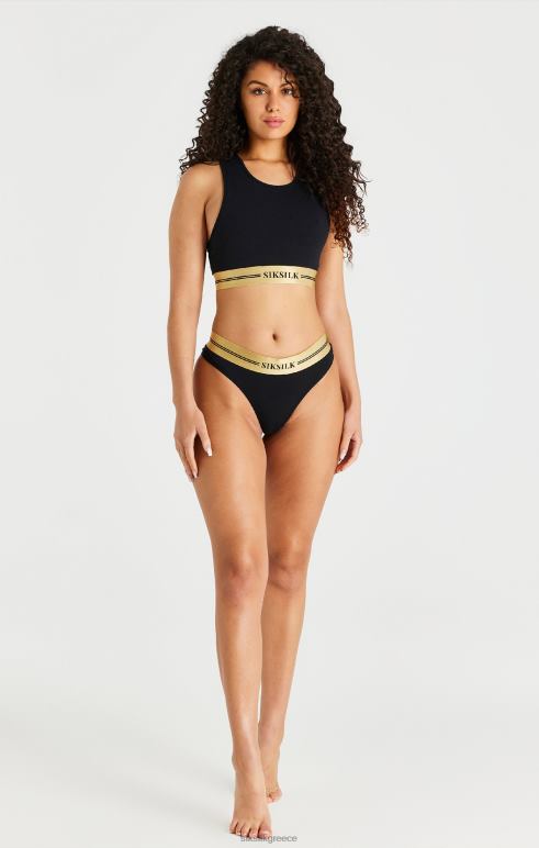 SikSilk μαύρο bralette racerback γυναίκες ενδύματα 48N8Z207