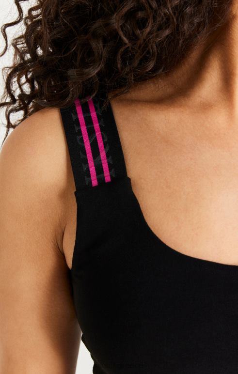 SikSilk μαύρη ταινία one shoulder crop bralette γυναίκες ενδύματα 48N8Z71