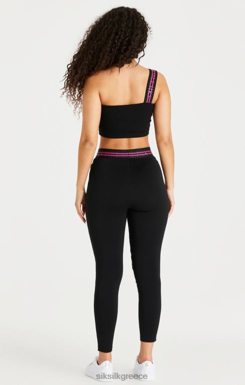 SikSilk μαύρη ταινία one shoulder crop bralette γυναίκες ενδύματα 48N8Z71