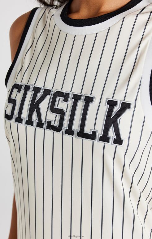 SikSilk εκρού φόρεμα με ρίγες μπάσκετ γυναίκες ενδύματα 48N8Z144
