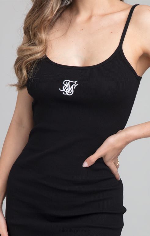 SikSilk Φόρεμα bodycon με ραβδώσεις - μαύρο γυναίκες ενδύματα 48N8Z145