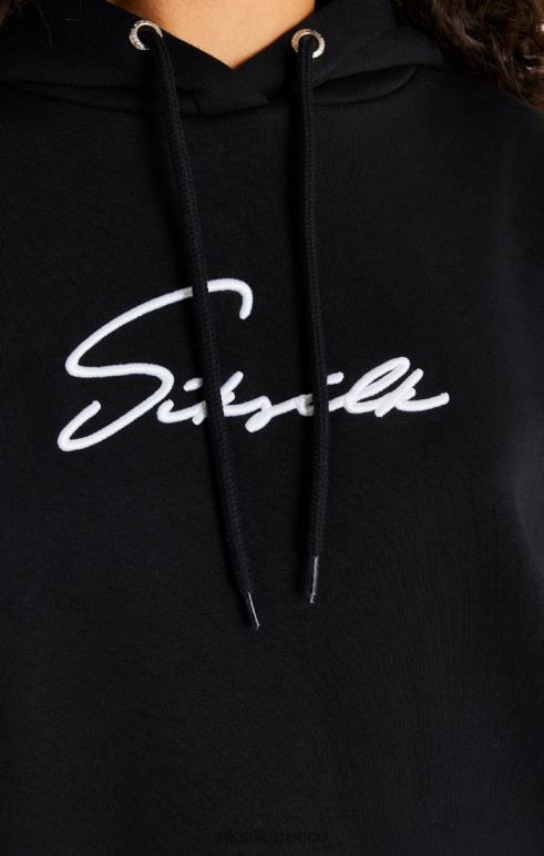 SikSilk μαύρο oversize φόρεμα με κουκούλα γυναίκες ενδύματα 48N8Z154