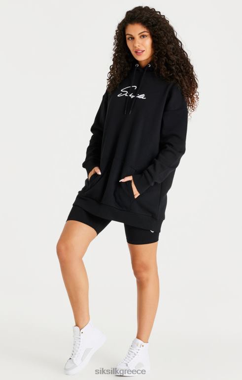 SikSilk μαύρο oversize φόρεμα με κουκούλα γυναίκες ενδύματα 48N8Z154