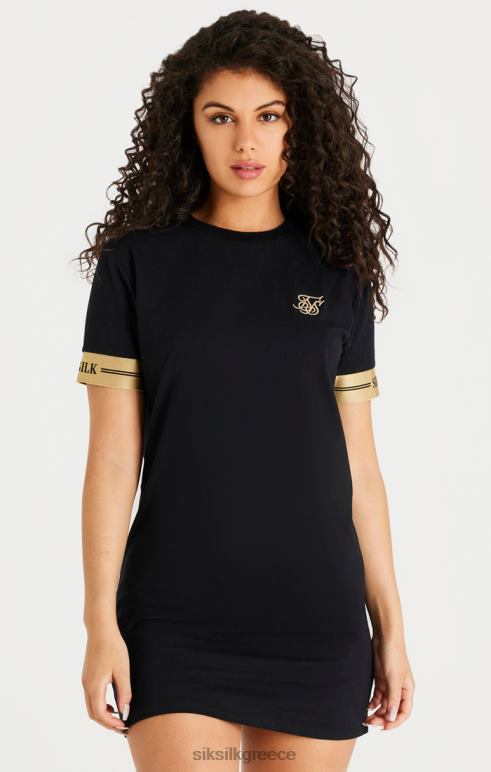 SikSilk μαύρο t-shirt φόρεμα γυναίκες ενδύματα 48N8Z143