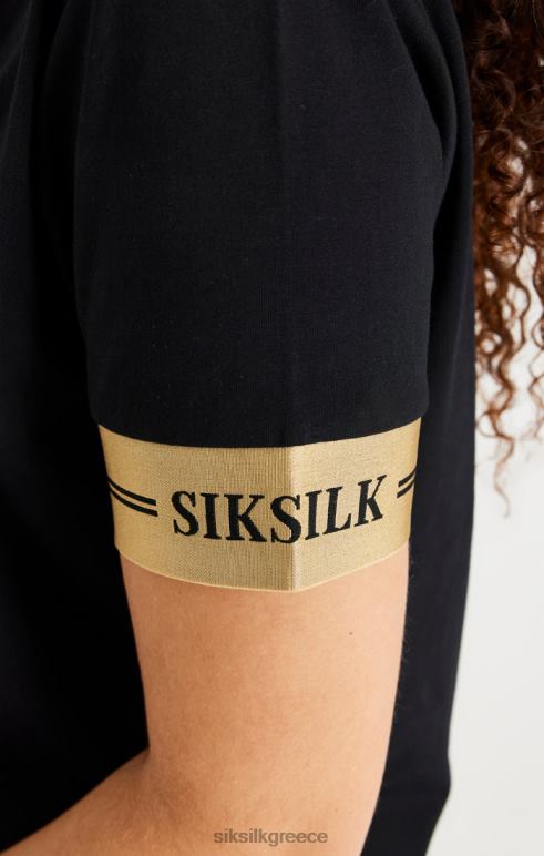 SikSilk μαύρο t-shirt φόρεμα γυναίκες ενδύματα 48N8Z143