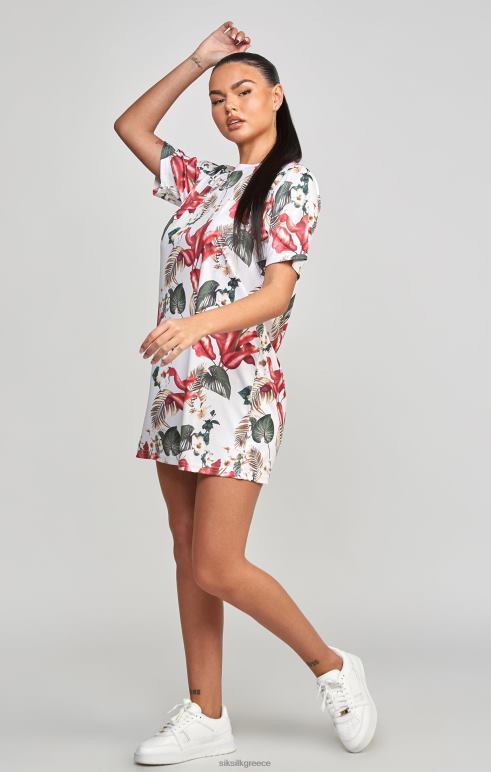 SikSilk φόρεμα t-shirt με multi ρετρό τροπικά στάμπα γυναίκες ενδύματα 48N8Z149