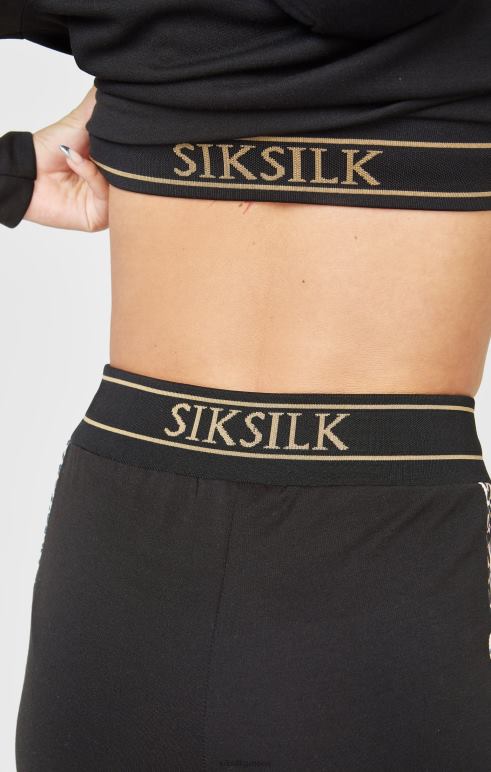 SikSilk Μαύρο παντελόνι με λεοπάρ με επένδυση γυναίκες ενδύματα 48N8Z174