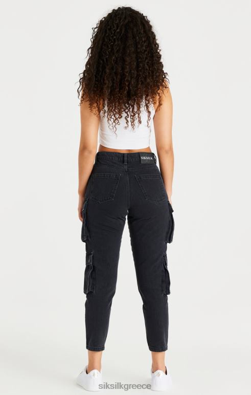 SikSilk μαύρα τζιν φορτία γυναίκες ενδύματα 48N8Z187