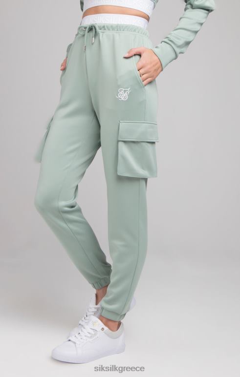 SikSilk παντελόνι πίστας cargo tape - φασκόμηλο γυναίκες ενδύματα 48N8Z176