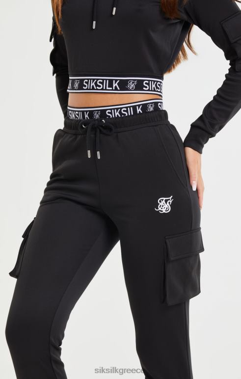 SikSilk μαύρο τζόγκερ με τσέπη φορτίου γυναίκες ενδύματα 48N8Z157