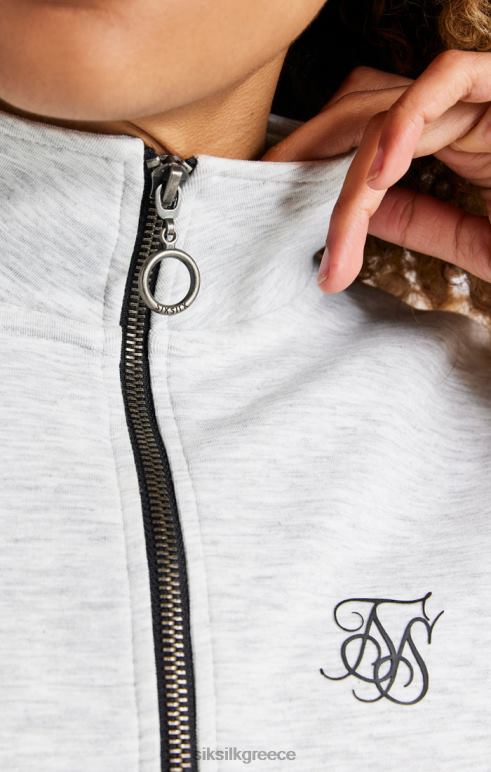 SikSilk Μπλουζάκι με φερμουάρ γκρι μάργα 1/4 γυναίκες ενδύματα 48N8Z118