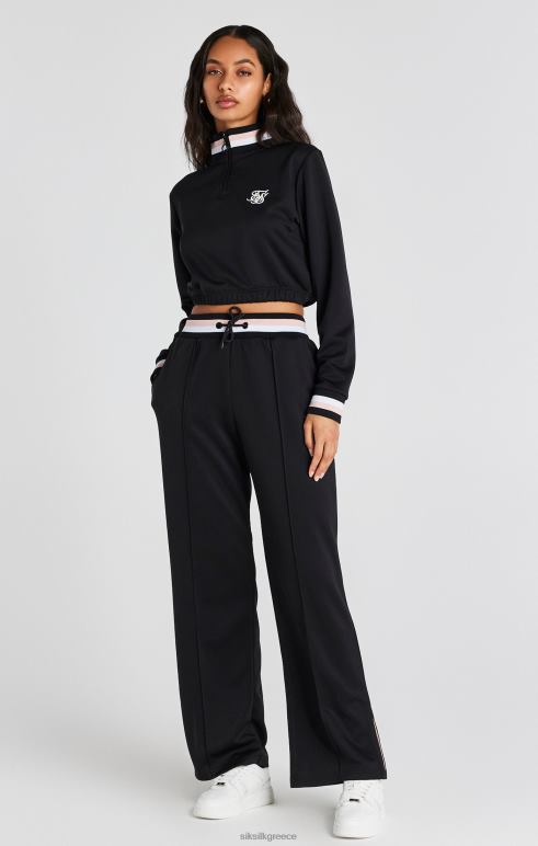 SikSilk μαύρη μπλούζα φερμουάρ 1/4 varsity γυναίκες ενδύματα 48N8Z75