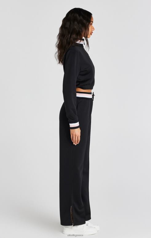 SikSilk μαύρη μπλούζα φερμουάρ 1/4 varsity γυναίκες ενδύματα 48N8Z75