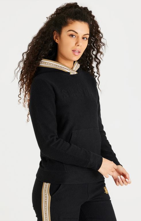 SikSilk μαύρη κουκούλα γυναίκες ενδύματα 48N8Z113