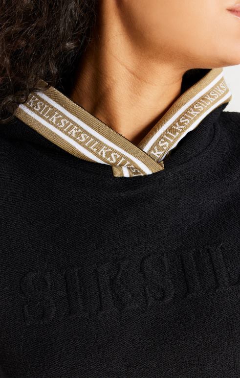 SikSilk μαύρη κουκούλα γυναίκες ενδύματα 48N8Z113