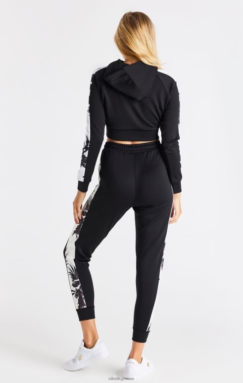 SikSilk μαύρο λουλουδάτο μανίκι κουκούλα γυναίκες ενδύματα 48N8Z114