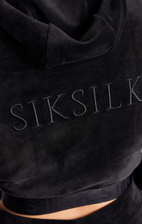 SikSilk μαύρη βελούδινη κουκούλα γυναίκες ενδύματα 48N8Z94