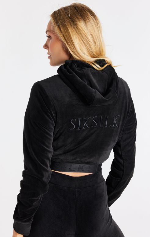 SikSilk μαύρη βελούδινη κουκούλα γυναίκες ενδύματα 48N8Z94