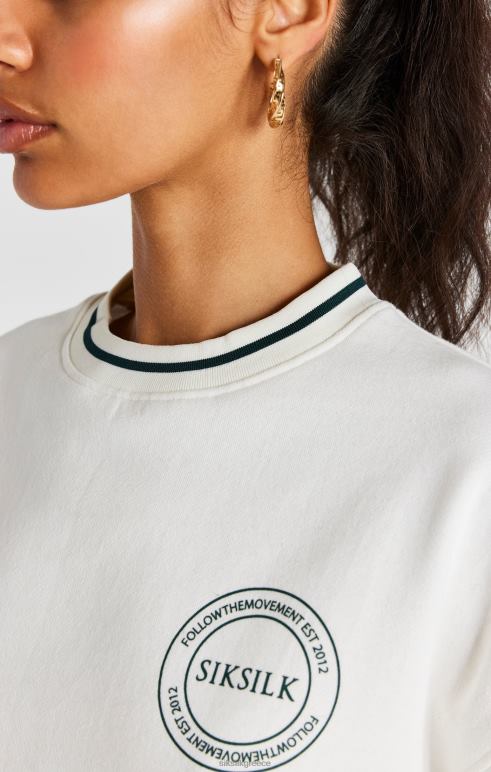 SikSilk φούτερ εκρού crop γυναίκες ενδύματα 48N8Z78