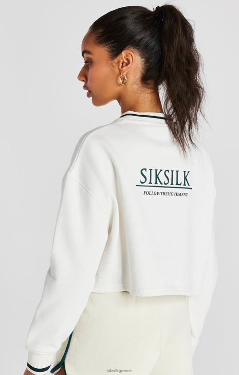 SikSilk φούτερ εκρού crop γυναίκες ενδύματα 48N8Z78