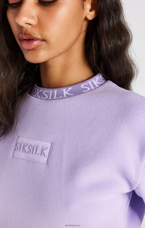 SikSilk φούτερ λιλά crop γυναίκες ενδύματα 48N8Z82