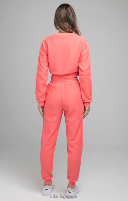 SikSilk ιδρώτα crop κεντημένο με θηλιά - ροζ γυναίκες ενδύματα 48N8Z96