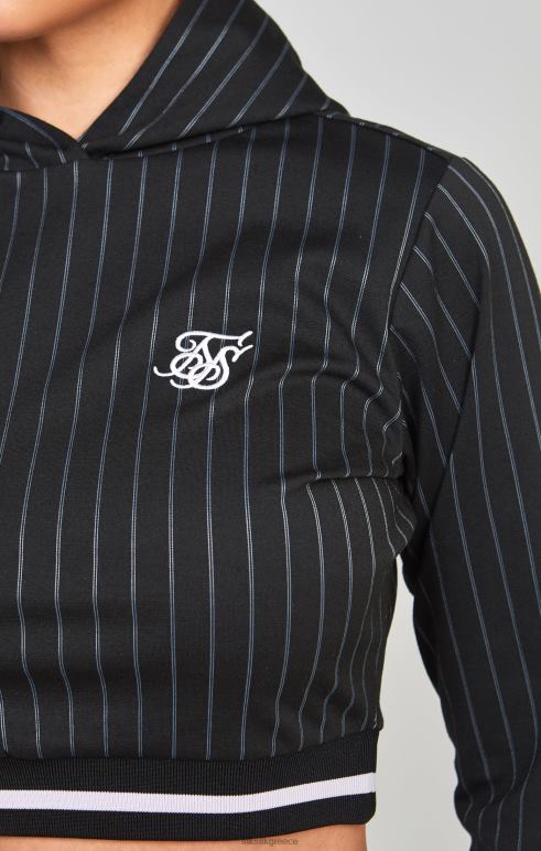 SikSilk μαύρο πανεπιστήμιο crop track top γυναίκες ενδύματα 48N8Z85