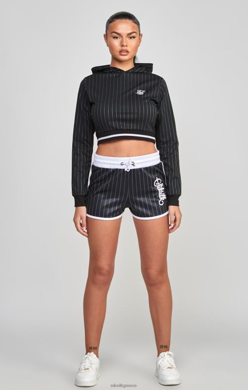 SikSilk μαύρο πανεπιστήμιο crop track top γυναίκες ενδύματα 48N8Z85