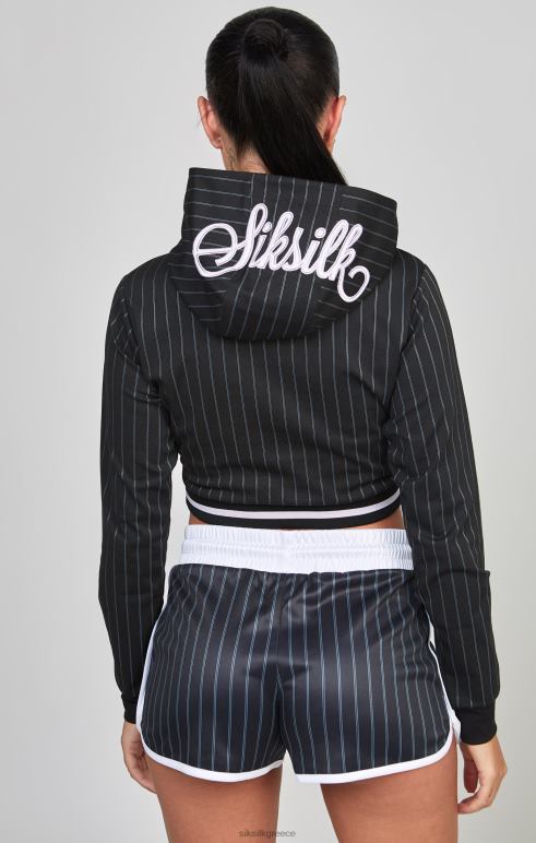 SikSilk μαύρο πανεπιστήμιο crop track top γυναίκες ενδύματα 48N8Z85
