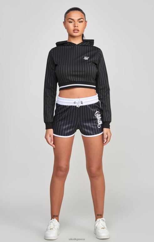 SikSilk μαύρο πανεπιστήμιο crop track top γυναίκες ενδύματα 48N8Z85