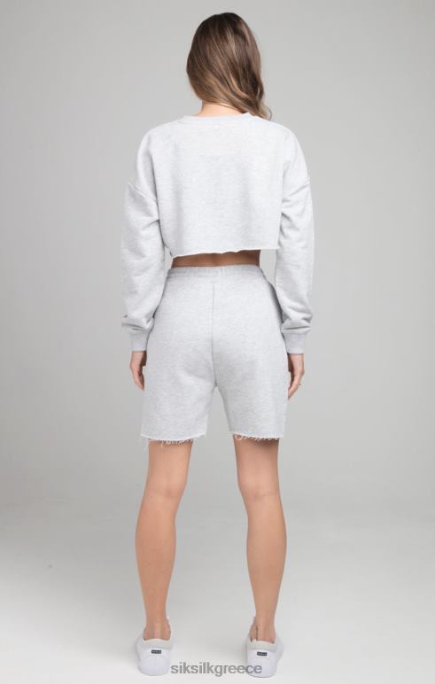 SikSilk cropped φούτερ - γκρι μάργα γυναίκες ενδύματα 48N8Z122