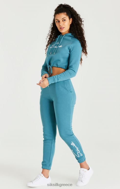 SikSilk γαλαζοπράσινο απαραίτητο cropped hoodie γυναίκες ενδύματα 48N8Z120